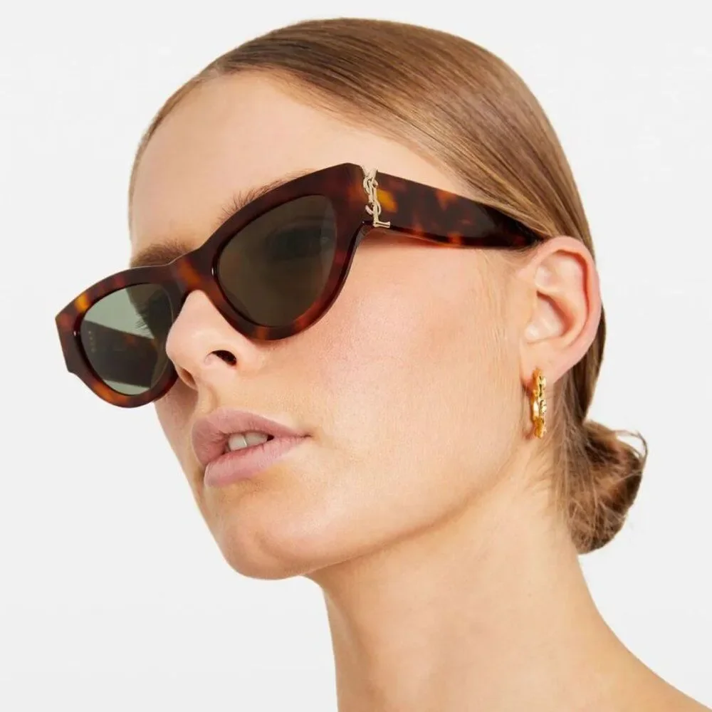 Saint Laurent Men Sunglasses Havana Green Cat Eye SLM94 008 BRAND NEW